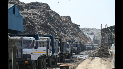 Shivri waste treatment plant (HT Photo) Shivri waste treatment plant (HT Photo)