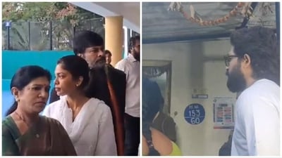 Telangana assembly elections 2023: Telugu star Chiranjeevi and Allu Arjun at polling booth. Telangana assembly elections 2023: Telugu star Chiranjeevi and Allu Arjun at polling booth.