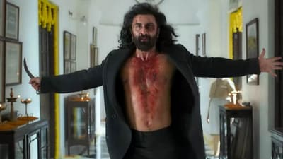 Ranbir Kapoor in a still from Animal. Ranbir Kapoor in a still from Animal.