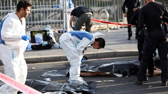 A large number of ambulances and police converged on the street that was crowded with morning commuters, and police said they were searching the area to make sure there were no other attackers.&nbsp;(REUTERS)