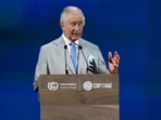 King Charles III speaks during an opening ceremony at the COP28 UN Climate Summit. King Charles III speaks during an opening ceremony at the COP28 UN Climate Summit.