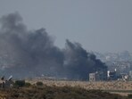 Israel-Hamas War: Smoke rises in Gaza  following an Israeli strike, after a temporary truce between Israel and Hamas expired.