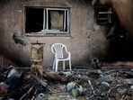 FILE PHOTO: A view shows a destroyed home riddled with bullets, following the deadly October 7 attack by Hamas 