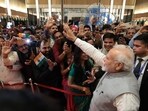 PM Modi greeted with ‘Modi, Modi’, ‘Abki Baar Modi Sarkar’ chants in UAE PM Modi greeted with ‘Modi, Modi’, ‘Abki Baar Modi Sarkar’ chants in UAE