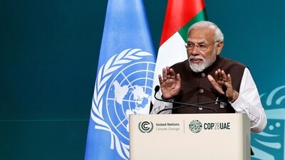 Prime Minister Narendra Modi delivers a statement at the World Climate Action Summit during the United Nations Climate Change Conference (COP28) in Dubai (REUTERS)