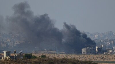 Israel-Hamas War: Smoke rises in Gaza  following an Israeli strike, after a temporary truce between Israel and Hamas expired. (Reuters)