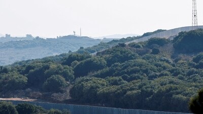 Israel-Hamas War: A border wall is pictured in the town of Marwahin, near the border with Israel, in southern Lebanon. (Reuters)
