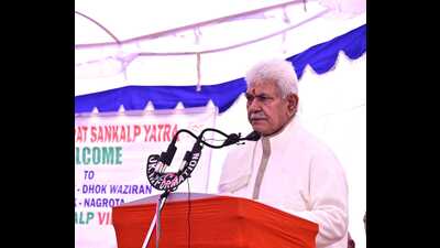 Lieutenant governor Manoj Sinha on Friday said that Prime Minister Narendra Modi was committed towards 100% saturation of government schemes (HT Photo)