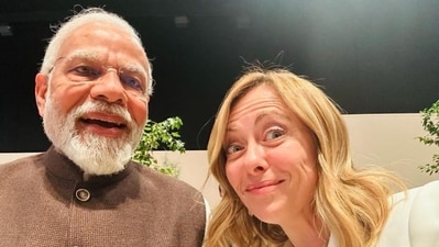 Prime Minister Narendra Modi in a selfie with Italian counterpart Giorgia Meloni. (Instagram/Giorgia Meloni) Prime Minister Narendra Modi in a selfie with Italian counterpart Giorgia Meloni. (Instagram/Giorgia Meloni)