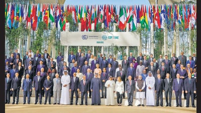 Participating world leaders and delegates pose for a family photo during the COP28 United Nations climate summit in Dubai on December 1, 2023. (AFP) Participating world leaders and delegates pose for a family photo during the COP28 United Nations climate summit in Dubai on December 1, 2023. (AFP)