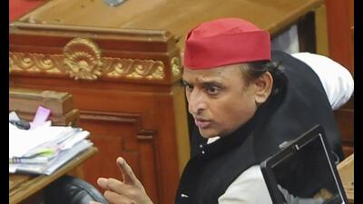 Samajwadi Party (SP) president Akhilesh Yadav during the winter session of the UP Assembly, in Lucknow, Friday. (PTI Photo) Samajwadi Party (SP) president Akhilesh Yadav during the winter session of the UP Assembly, in Lucknow, Friday. (PTI Photo)