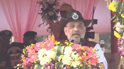 Union home minister Amit Shah at BSF's 59th Raising Day in Jharkhand on Friday. Union home minister Amit Shah at BSF's 59th Raising Day in Jharkhand on Friday.