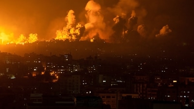 Fire and smoke rise following an Israeli airstrike in Gaza City (File/ AP) Fire and smoke rise following an Israeli airstrike in Gaza City (File/ AP)