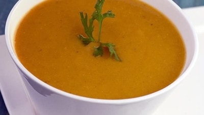 Moong dal soup: Green moong dal soup is also a very nourishing and light option to have if your digestive system is in distress. Ensure moong beans are soaked and extremely well-cooked.&nbsp; (Pinterest)