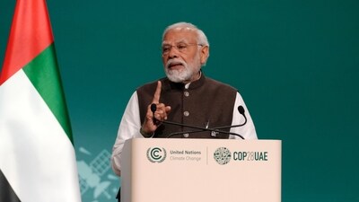 Prime Minister Narendra Modi speaks during a plenary session at the COP28 U.N. Climate Summit in Dubai, United Arab Emirates. (AP) Prime Minister Narendra Modi speaks during a plenary session at the COP28 U.N. Climate Summit in Dubai, United Arab Emirates. (AP)