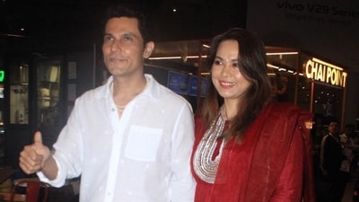 Randeep Hooda and Lin Laishram in Mumbai. (Varinder Chawla) Randeep Hooda and Lin Laishram in Mumbai. (Varinder Chawla)