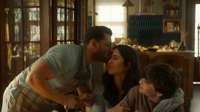 Salman Khan and Katrina Kaif in a still from Tiger 3. Salman Khan and Katrina Kaif in a still from Tiger 3.