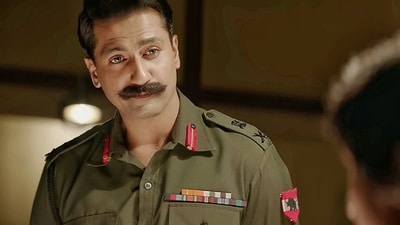 Vicky Kaushal as Sam Manekshaw in Meghna Gulzar's film. Vicky Kaushal as Sam Manekshaw in Meghna Gulzar's film.