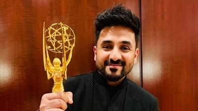 Vir Das poses with his award at International Emmy Awards 2023. Vir Das poses with his award at International Emmy Awards 2023.