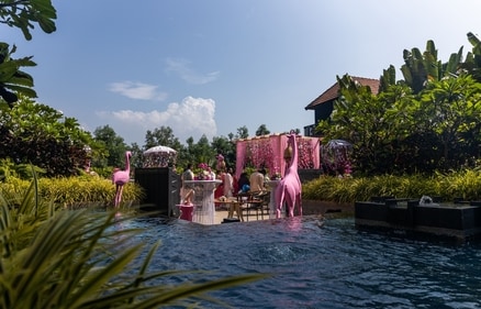 Flaimngo-themed pre-wedding function