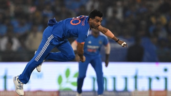 &nbsp;While it looked like India might be in trouble after the pair was done with their four overs, pacers Deepak Chahar, Mukesh Kumar and Avesh Khan kept the pressure up and restricted Australia to 154/7. India thus won the match by 20 runs and confirmed victory in the series as well.(AFP)