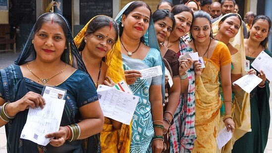 Telangana election results 2023: People waiting to cast vote in Telangana Assembly election in Hyderabad. Telangana election results 2023: People waiting to cast vote in Telangana Assembly election in Hyderabad.