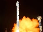 A rocket carrying a spy satellite Malligyong-1 is launched, as North Korean government claims, in a location given as North Gyeongsang Province.