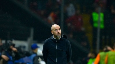 Manchester United's Dutch manager Erik ten Hag looks on during the UEFA Champions League 1st round, day 5 (AFP) Manchester United's Dutch manager Erik ten Hag looks on during the UEFA Champions League 1st round, day 5 (AFP)