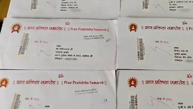 Invites are currently being sent out to saints and leaders for the grand ceremony of Ayodhya Ram Temple on January 22 (ANI) Invites are currently being sent out to saints and leaders for the grand ceremony of Ayodhya Ram Temple on January 22 (ANI)