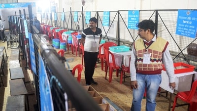 Election Commission staff prepare for vote counting scheduled on 3rd December for the Madhya Pradesh elections in Indore on Friday. (ANI) Election Commission staff prepare for vote counting scheduled on 3rd December for the Madhya Pradesh elections in Indore on Friday. (ANI)