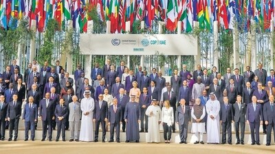 Participating world leaders and delegates pose for a family photo during the COP28 United Nations climate summit in Dubai on December 1, 2023. (AFP) Participating world leaders and delegates pose for a family photo during the COP28 United Nations climate summit in Dubai on December 1, 2023. (AFP)