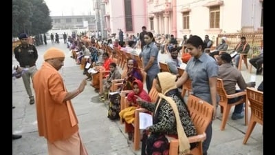 U.P. chief minister Yogi Adityanath at a Janata Darbar (HT File Photo)