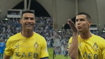 Fans jeered Cristiano Ronaldo with 'Messi, Messi' chants. Fans jeered Cristiano Ronaldo with 'Messi, Messi' chants.