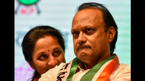 Ajit Pawar declared that his faction will contest the Baramati Lok Sabha seat, currently represented by MP Supriya Sule. (HT PHOTO)