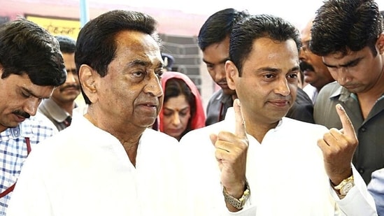 Nakul Nath, who is an MP from the family stronghold of Chhindwara, said he prayed for his father's success in the polls. (ANI Photo)