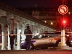 French police secures the access to the Bir-Hakeim bridge after a security incident in Paris