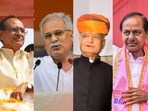 Chief ministers Shivraj Singh Chouhan, Bhupesh Baghel and Ashok Gehlot.