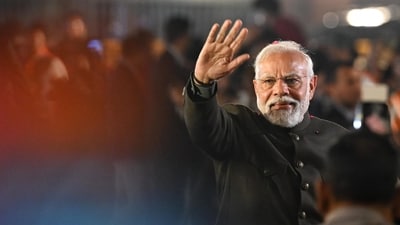 Prime Minister Narendra Modi greets the supporters during celebrations after the party's victory in elections to the Legislative Assemblies of Madhya Pradesh, Rajasthan and Chhattisgarh, at BJP headquarters,at BJP Headquarters in New Delhi, (Sanchit Khanna/ Hindustan Times) Prime Minister Narendra Modi greets the supporters during celebrations after the party's victory in elections to the Legislative Assemblies of Madhya Pradesh, Rajasthan and Chhattisgarh, at BJP headquarters,at BJP Headquarters in New Delhi, (Sanchit Khanna/ Hindustan Times)