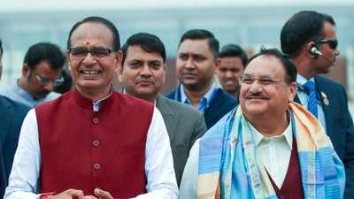Madhya Pradesh Election Results 2023 winner list: Chief Minister Shivraj Singh Chouhan with BJP President JP Nadda  (ANI Photo) (Shivraj Singh Chouhan-X)