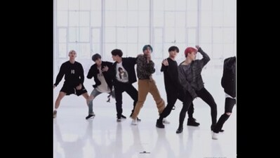 Snapshot of BTS 'dancing' to the song. Snapshot of BTS 'dancing' to the song.