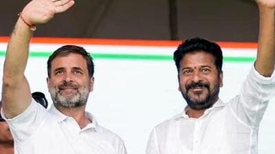 Congress leader Rahul Gandhi with Telangana Pradesh Congress Committee President Revanth Reddy (PTI) Congress leader Rahul Gandhi with Telangana Pradesh Congress Committee President Revanth Reddy (PTI)