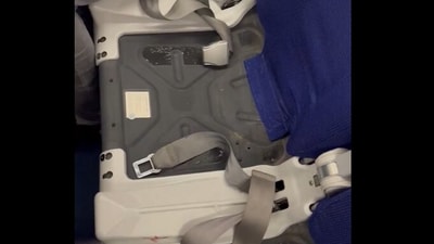 Snapshot of the seat on the IndiGo flight without cushioning. (X/@Ananth Narayanan) Snapshot of the seat on the IndiGo flight without cushioning. (X/@Ananth Narayanan)