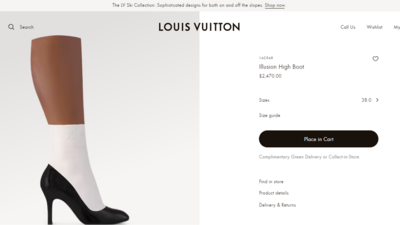 Snapshot of the 'human' like boots by Louis Vuitton. (Louis Vuitton)