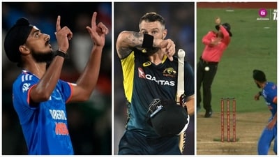 Arshdeep Singh prevented Matthew Wade from finishing things off in style in the 5th T20I (Jio Cinema-AP-AFP) Arshdeep Singh prevented Matthew Wade from finishing things off in style in the 5th T20I (Jio Cinema-AP-AFP)