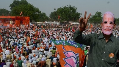 The BJP relied heavily on PM Modi's image to expand its electoral outreach (HT Photo)