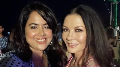 Sameera Reddy shared a selfie with Catherine Zeta Jones (Instagram) Sameera Reddy shared a selfie with Catherine Zeta Jones (Instagram)