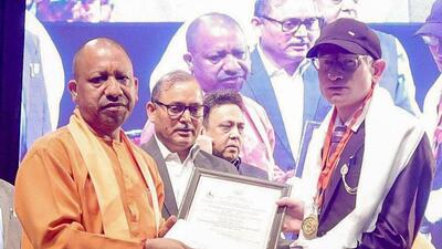Uttar Pradesh chief minister Yogi Adityanath at a programme where he gave awards on the occasion of the International Day of Persons with Disabilities, at Dr Shakuntala Misra National Rehabilitation University in Lucknow on Sunday. (ANI PHOTO) Uttar Pradesh chief minister Yogi Adityanath at a programme where he gave awards on the occasion of the International Day of Persons with Disabilities, at Dr Shakuntala Misra National Rehabilitation University in Lucknow on Sunday. (ANI PHOTO)