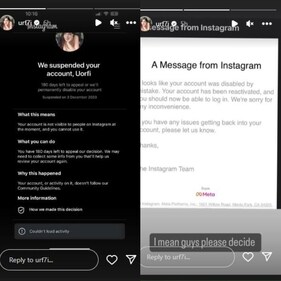 Uorfi shared screenshots of messages from Instagram. Uorfi shared screenshots of messages from Instagram.