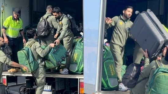 Pakistan cricketers were spotted loading their luggage all by themselves at Sydney airport