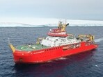 RRS Sir David Attenborough in front of A23a iceberg in Antarctica, Friday, Dec. 1, 2023. RRS Sir David Attenborough in front of A23a iceberg in Antarctica, Friday, Dec. 1, 2023.